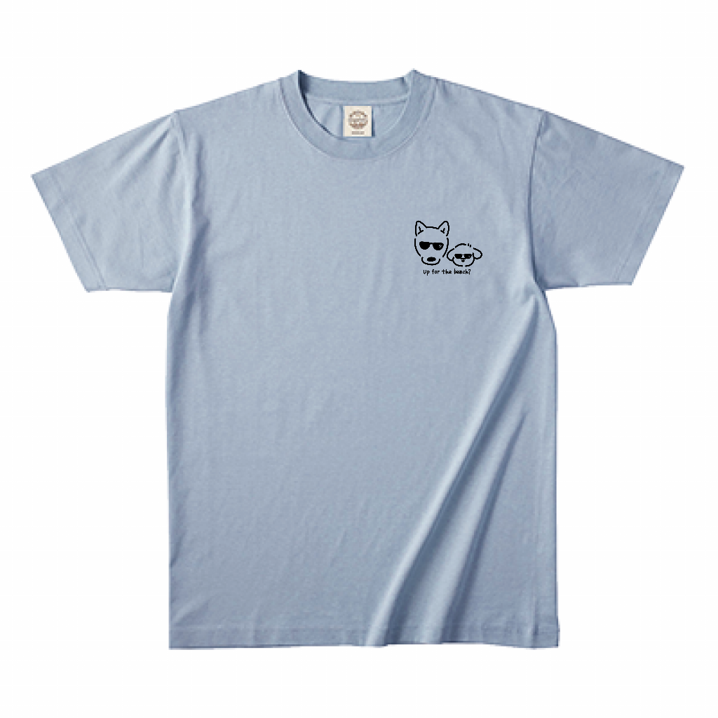 &coconuts 犬モチーフ「cocoとnuts」デザイン オーガニックコットンTシャツ サックスブルー 犬好き向け