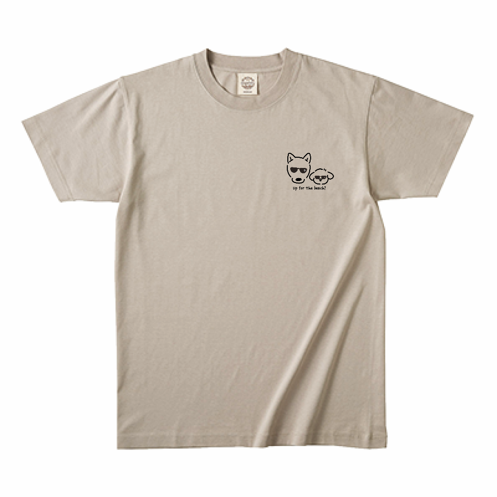 &coconuts 犬モチーフ「cocoとnuts」デザイン オーガニックコットンTシャツ ミルキーグレー 犬好き向け