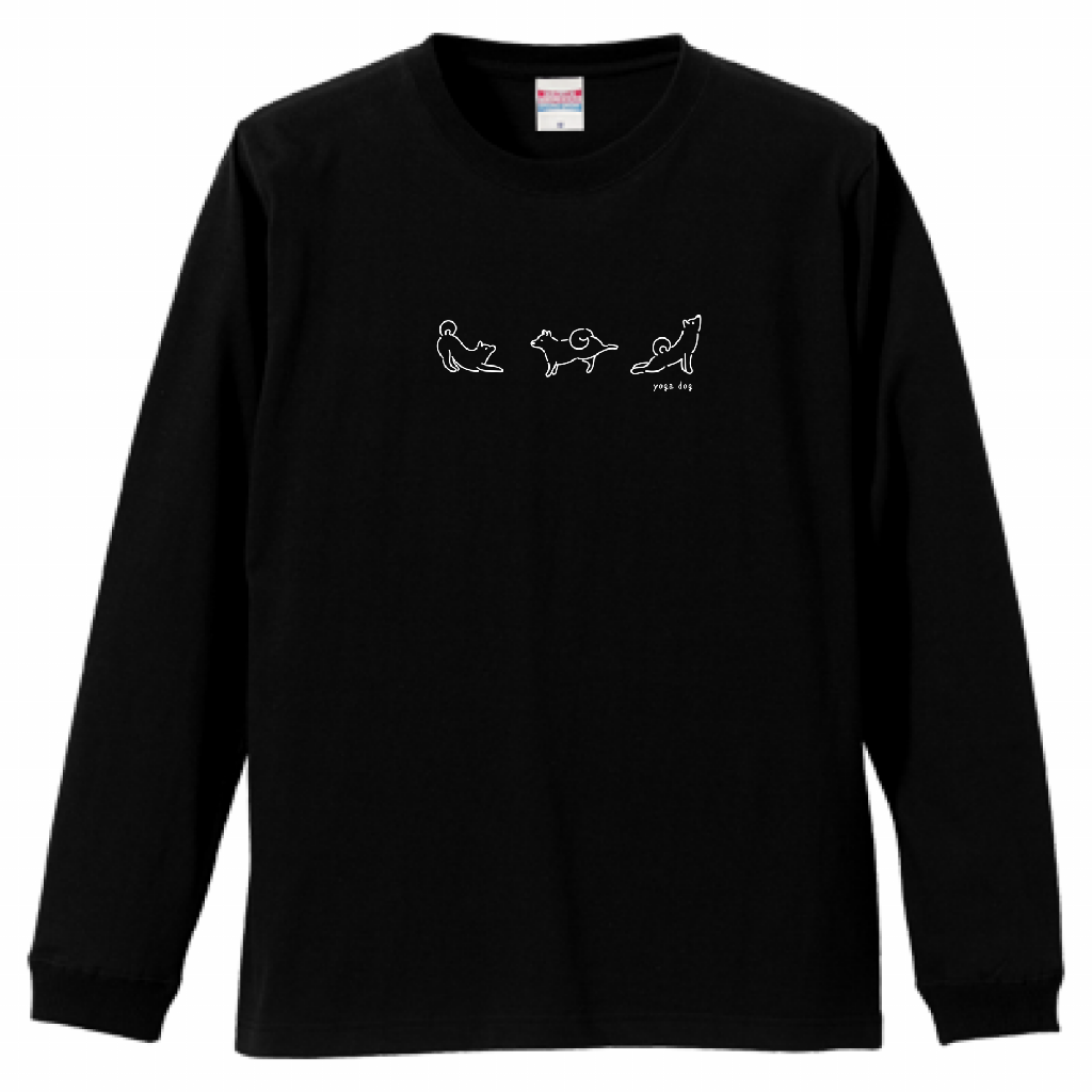 ヨガする犬が描かれたyoga dogTシャツ（ブラック）